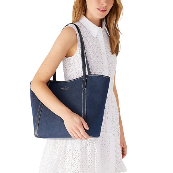 ♠️ kate spade ♠️ Denim Slide Tote Bag, Blue Indigo - Picture 8 of 8
